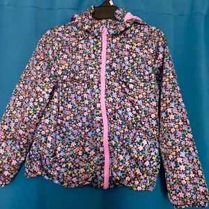 Floral print hooded Spring jacket